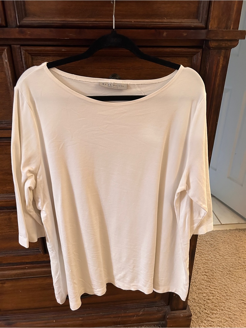 bryn Walker Ivory Long Sleeve Boatneck Top